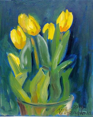 0903-Tulipány-olej na plátně 25x30