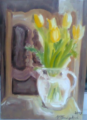 1192-Tulipány- olej na plátně 40x30